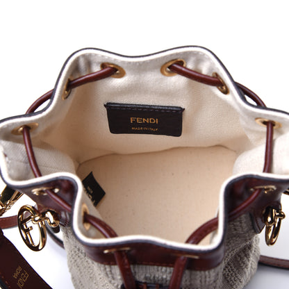 Fendi Sardinian Jacquard Vitello King F is Fendi FF 1974 Embroidered Mini Mon Tresor Bucket Bag Corda Praline 7 of 10