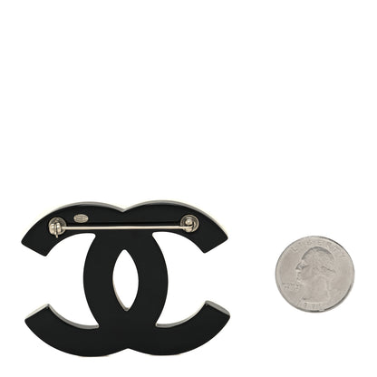Chanel Resin Pearl CC Brooch Black 2 of 3