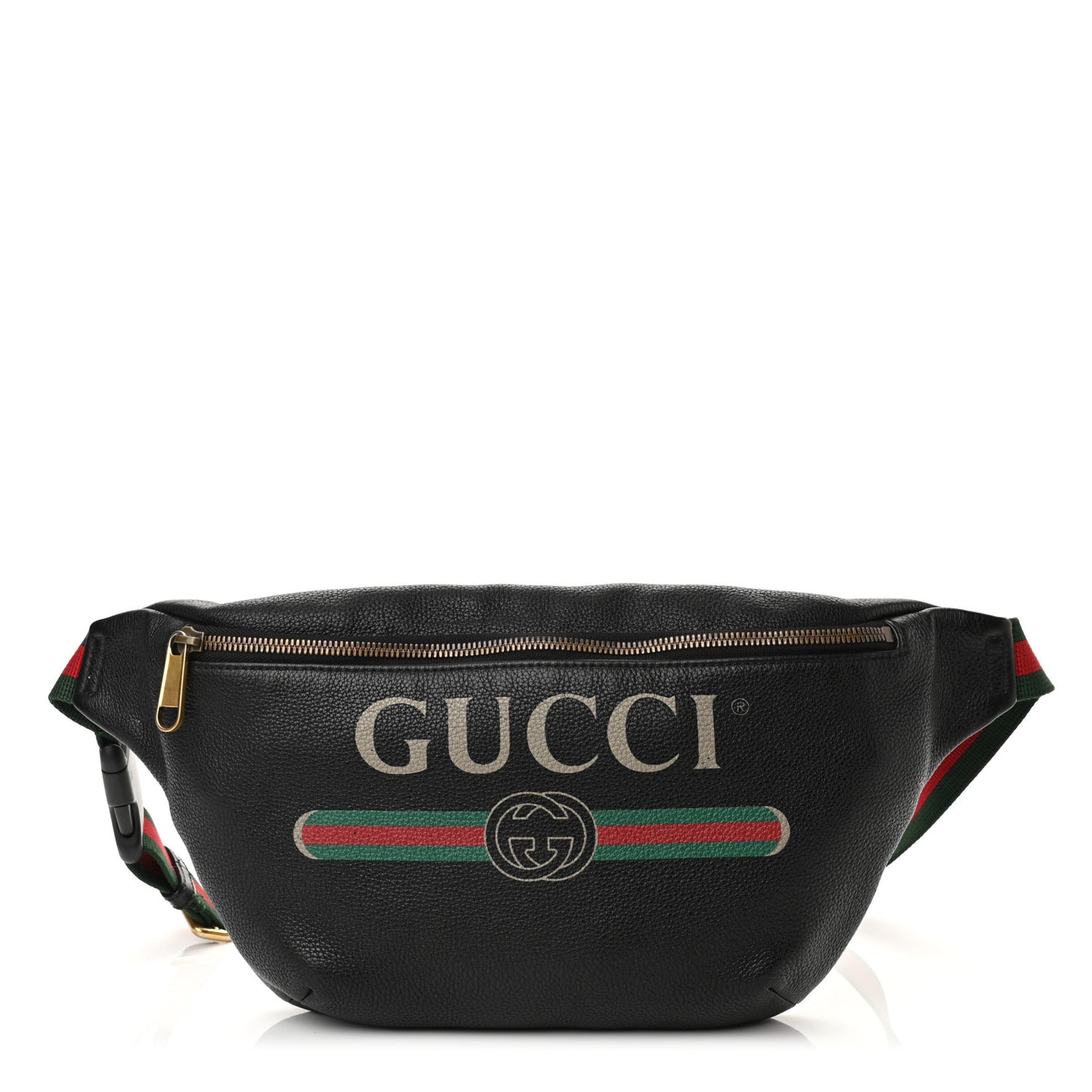 Grained Calfskin Logo Belt Bag Black