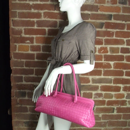 Bottega Veneta Woven Leather Doctor Bag Pink 2 of 8