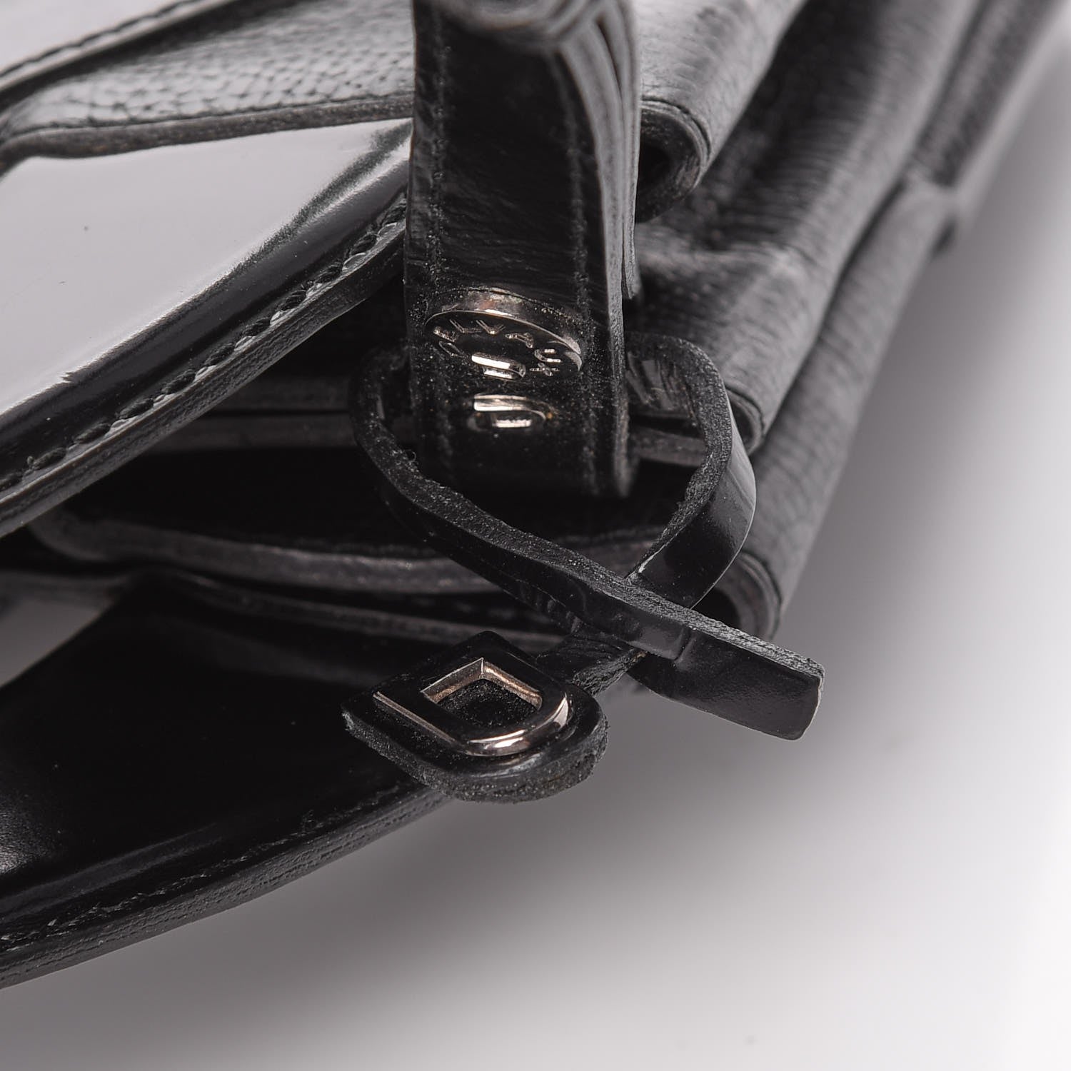 Dolce & Gabbana DELVAUX Patent Calfskin Twist Lock Shoulder Bag Black 15 of 18