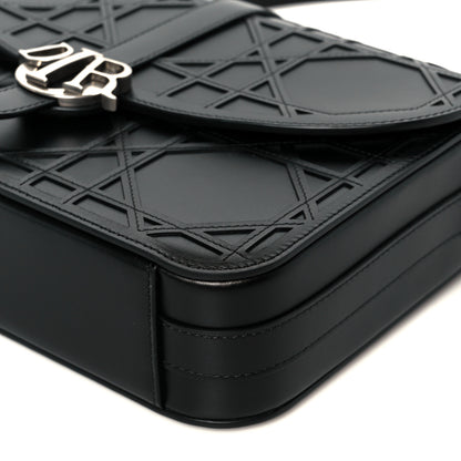 Christian Dior Calfskin Cosmo Laser Cut Cannage Medium Dior Charm Messenger Bag Black 10 of 10