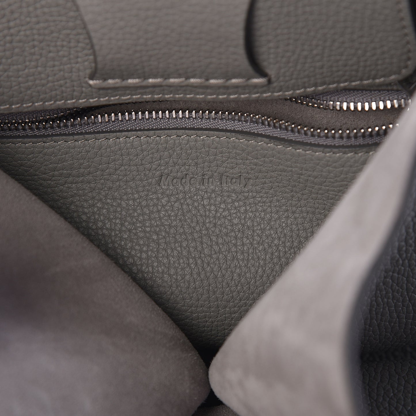 Supple Grained Calfskin Small Big Bag Grey