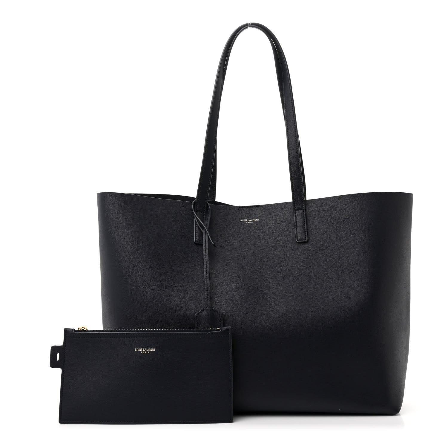 Saint Laurent Calfskin Large Shopping Tote Deep Marine 3 of 12