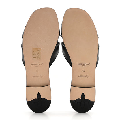 Louis Vuitton Calfskin LV Isola Flat Sandals 40 Black 5 of 8