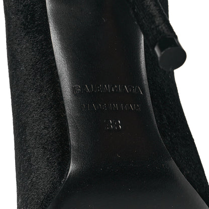 Balenciaga Velvet Spandex Extreme Pointed Toe Knife Ankle Boots 38 Black 7 of 8