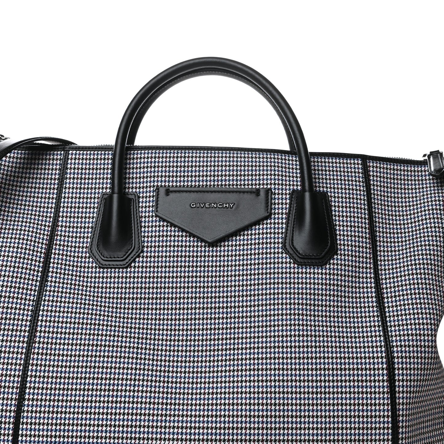 Wool Houndstooth Large Soft Antigona Black