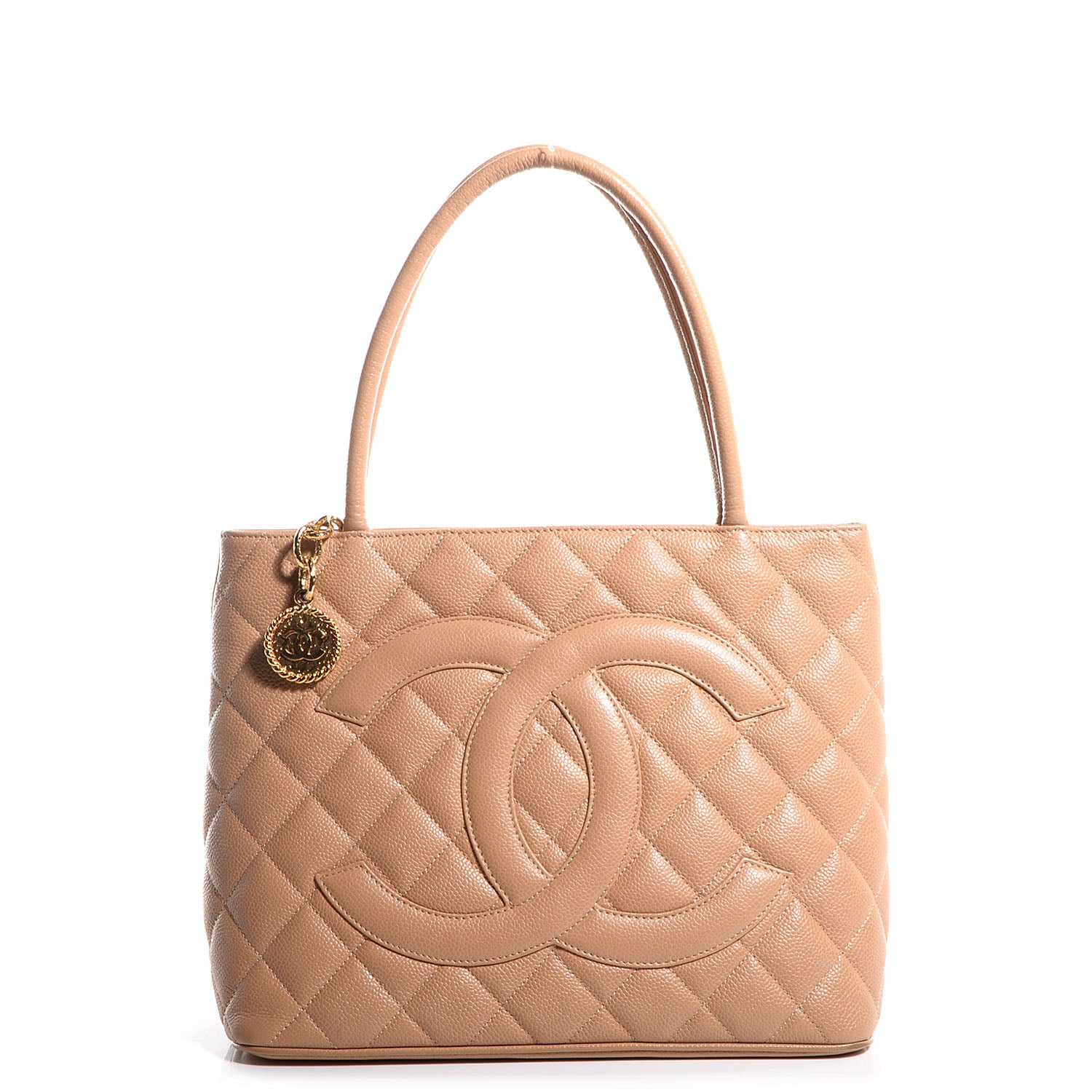 Chanel Caviar Quilted Medallion Tote Beige 1 of 7