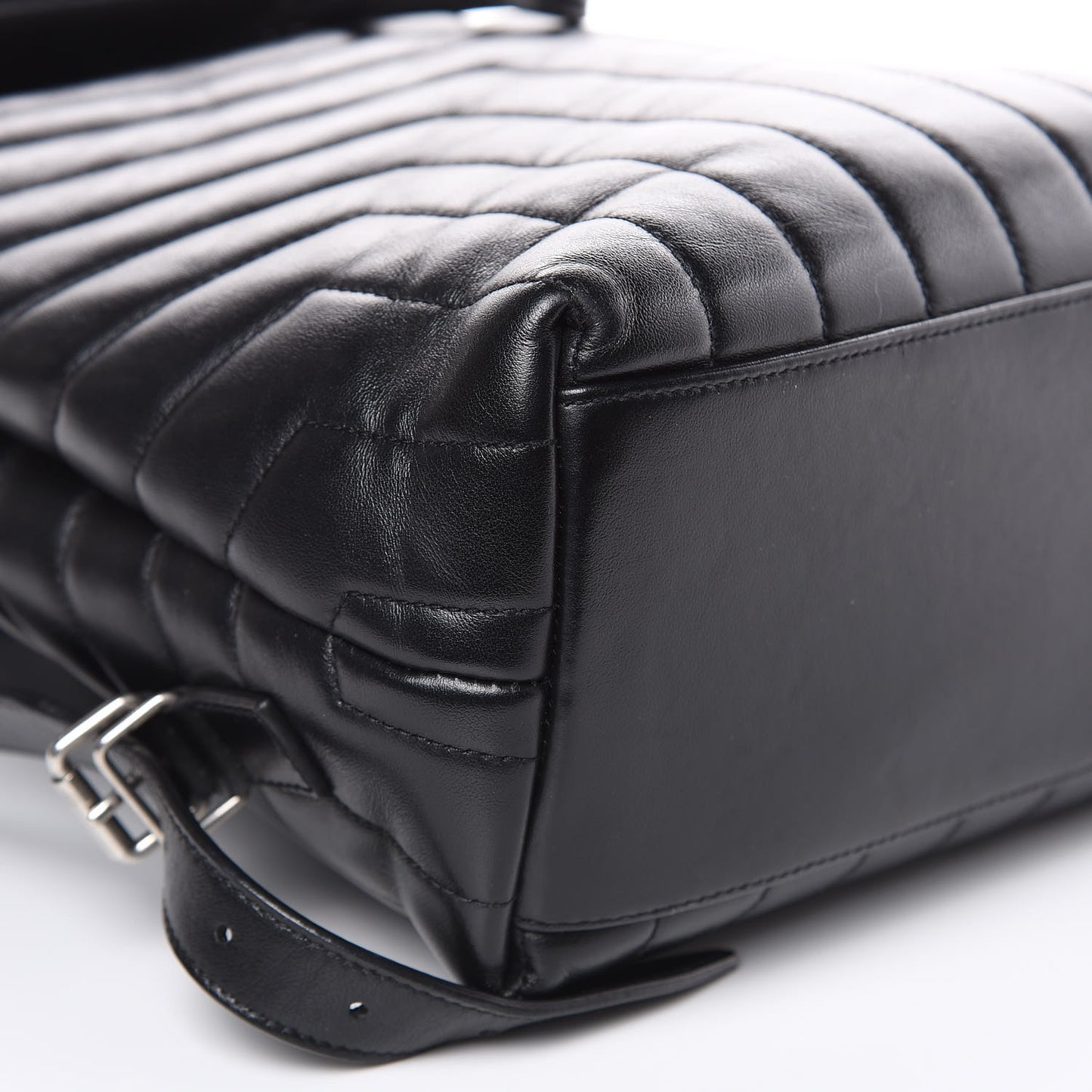 Calfskin Y Quilted Monogram Medium Loulou Backpack Black