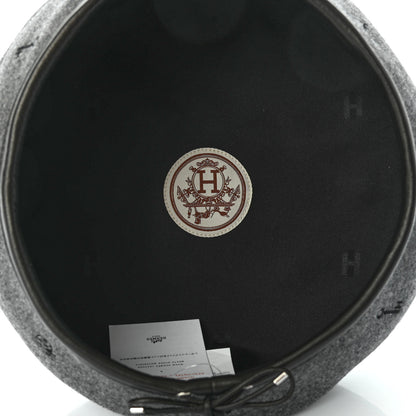 Hermes Cashmere Lambskin Saint-Honore Charms Beret 57 Charbon 7 of 8