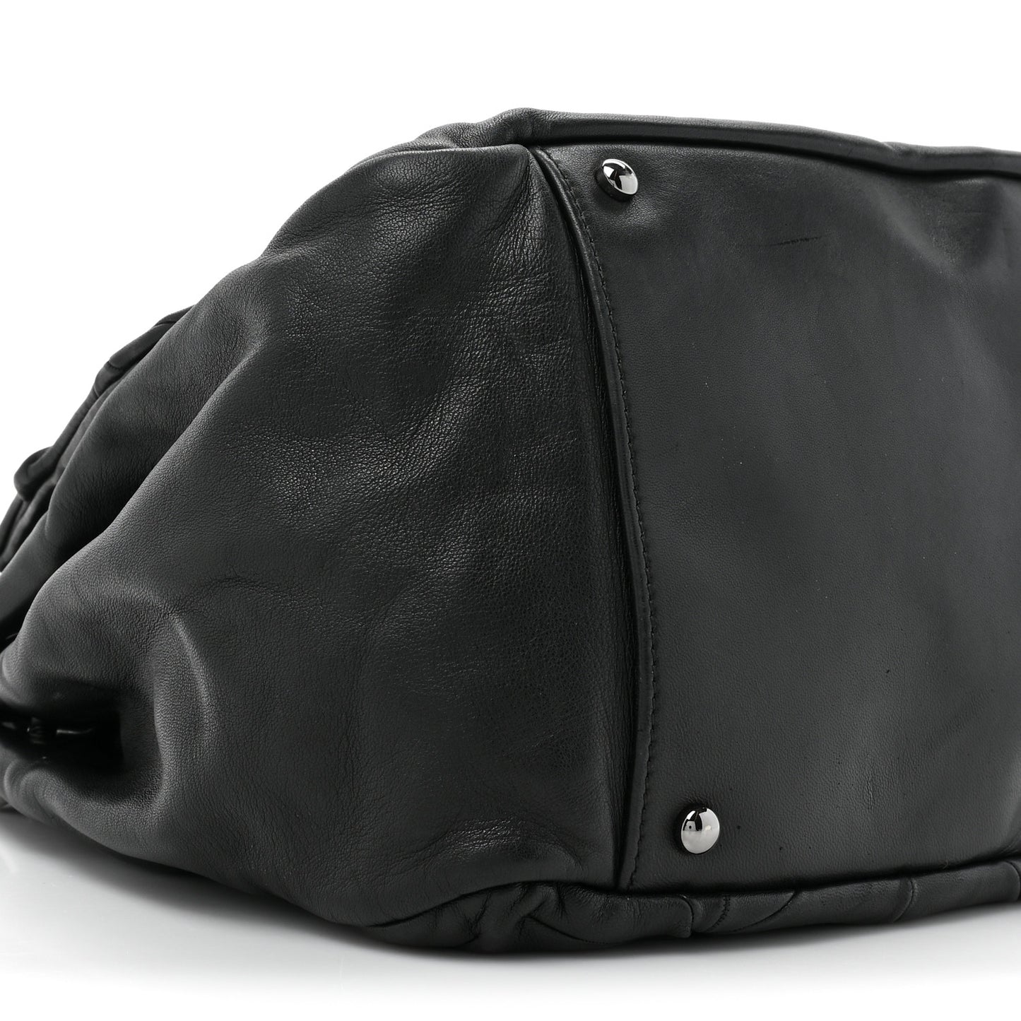 Lambskin Origami Soft Squares Accordion Flap Black