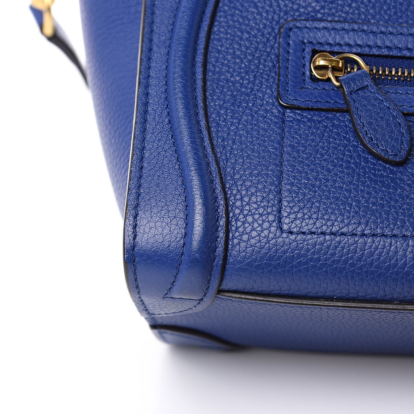 Drummed Calfskin Nano Luggage Indigo