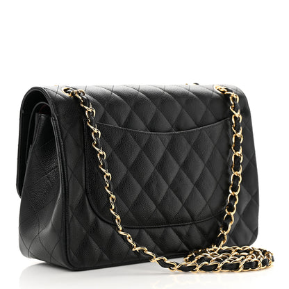 Chanel Caviar Quilted Jumbo Double Flap Black 2 of 13