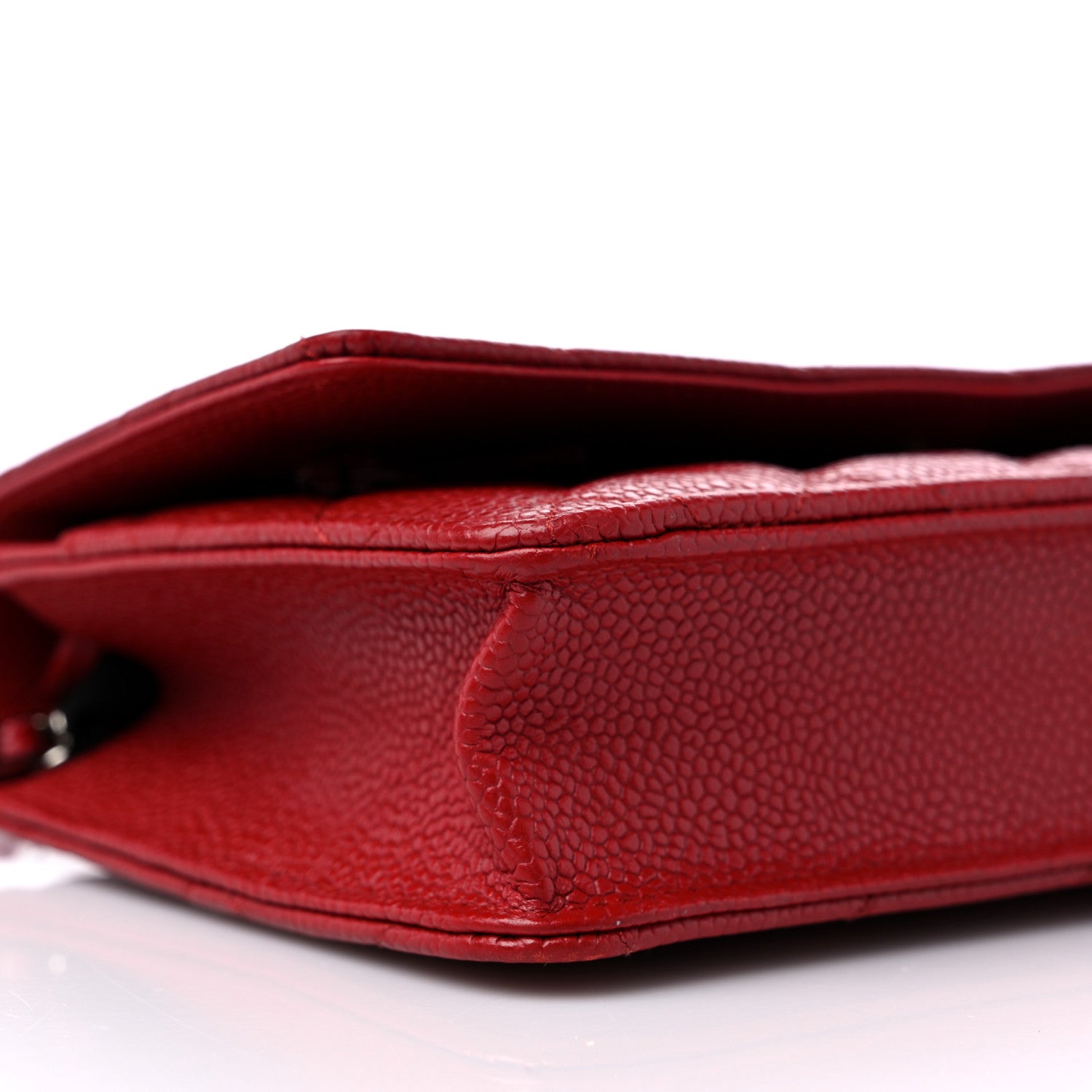 Chanel Caviar Quilted Wallet on Chain WOC Dark Red 10 of 14