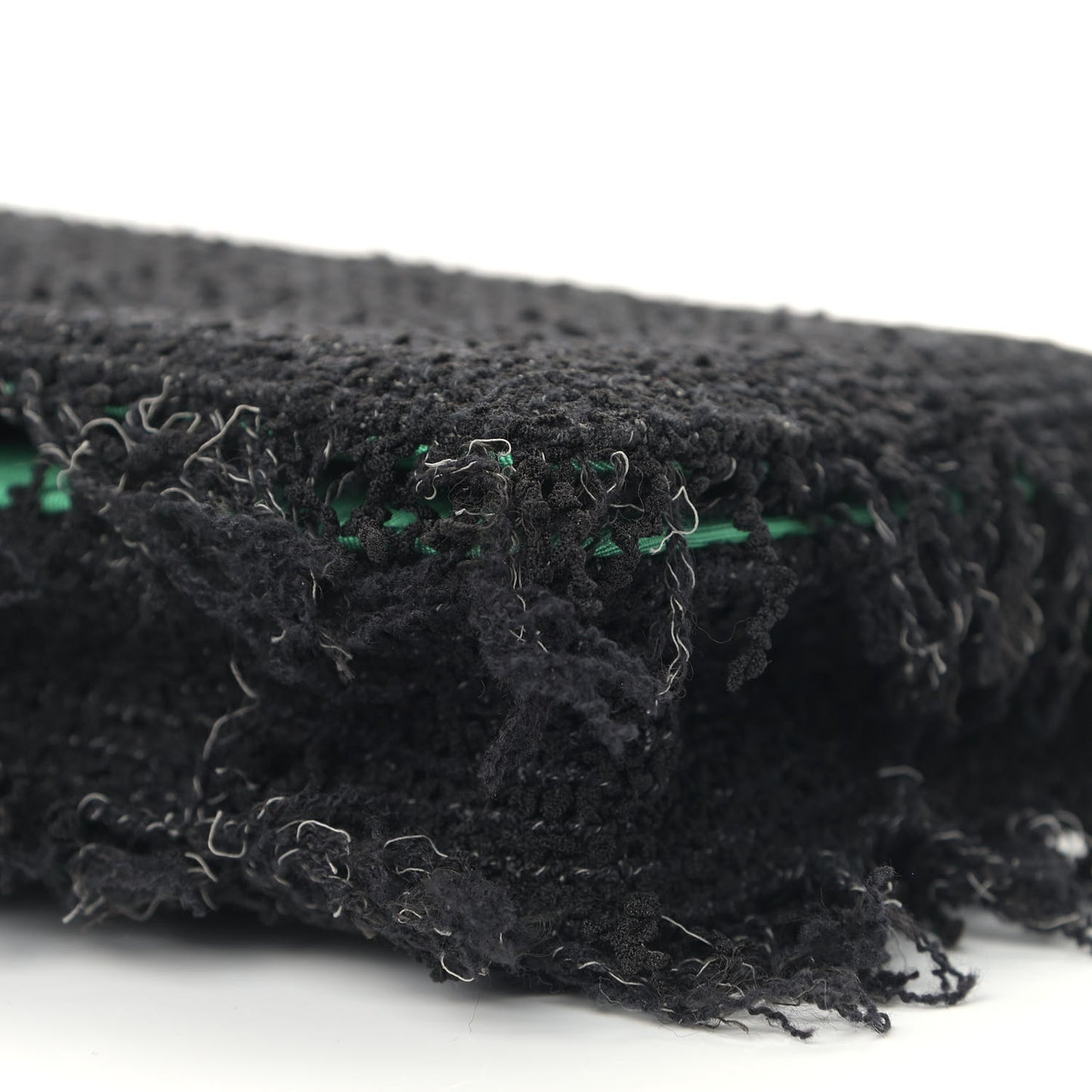Tweed Fringe Wallet On Chain WOC Black Green
