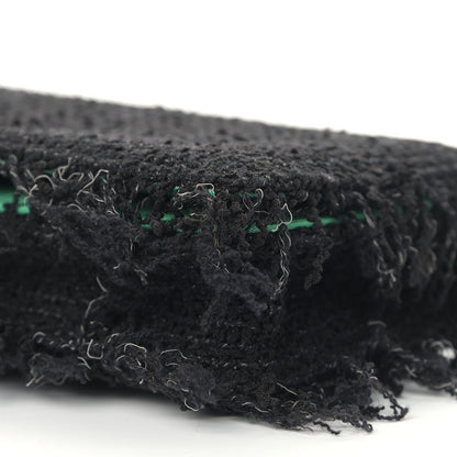 Chanel Tweed Fringe Wallet On Chain WOC Black Green 9 of 11