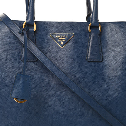 Prada Saffiano Lux Double Handle Shopping Tote Bluette 9 of 12