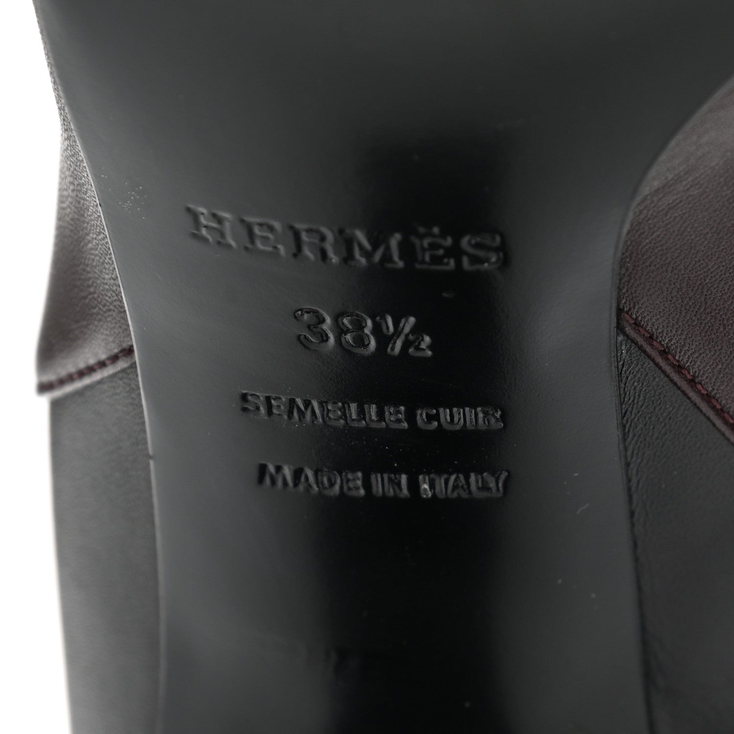Hermes Calfskin Joueuse Ankle Boots 38.5 Black Brun Fume Bordeaux 6 of 8