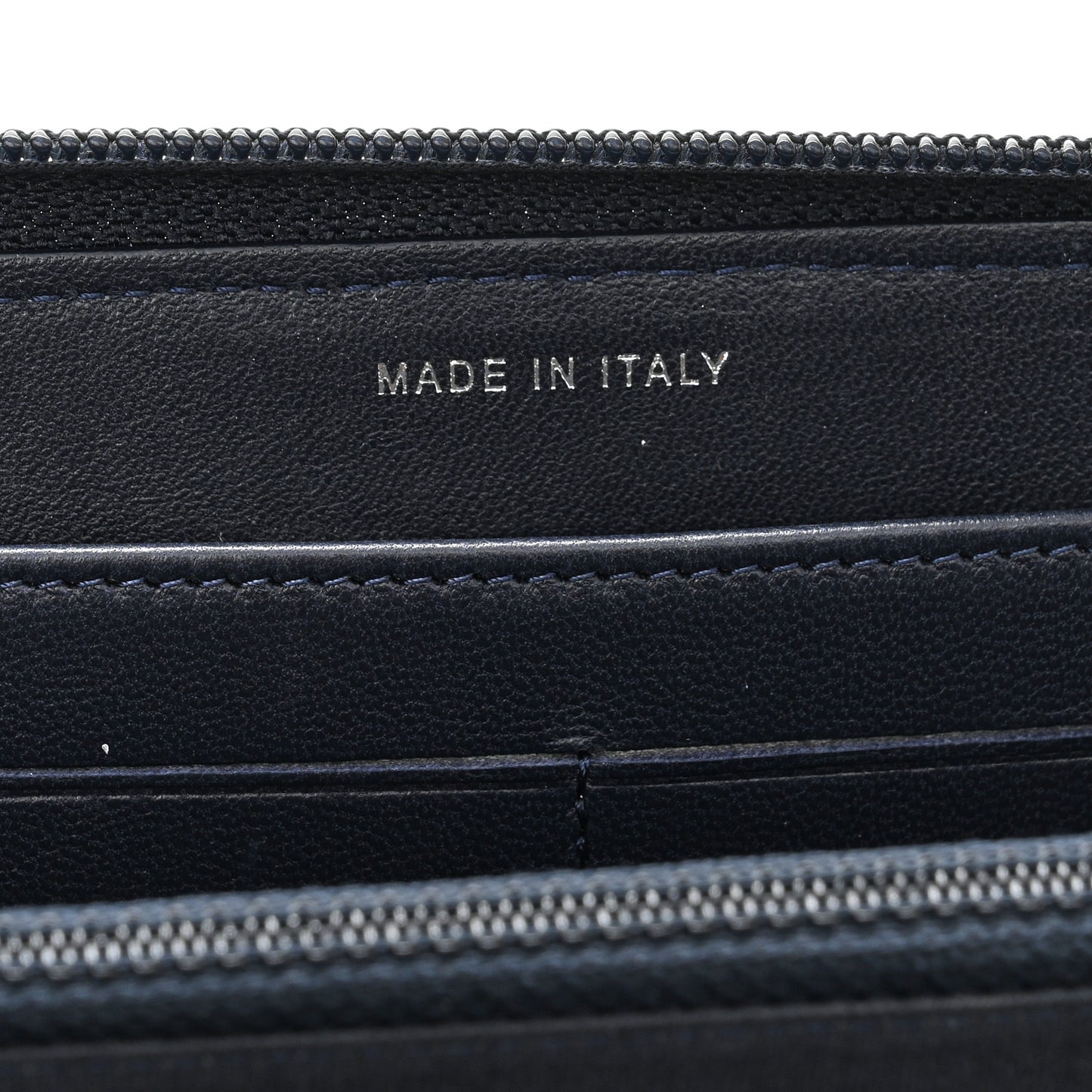 Lambskin Quilted Boy Zip Around Wallet Navy