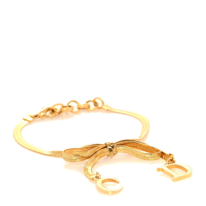 Christian Dior Bow CD Logo Bracelet Gold 1 of 3