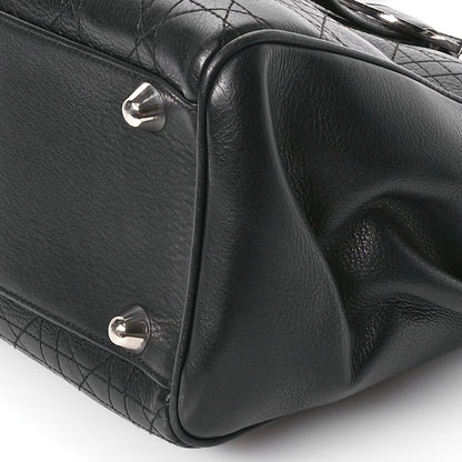 Christian Dior Calfskin Cannage D Buckle Tote Black 10 of 13