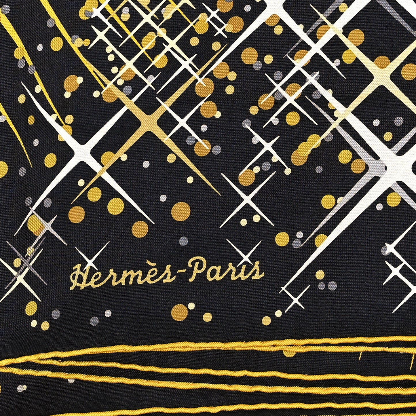 Silk Magic Kelly Scarf 90 Noir Viel Blanc