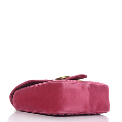 Gucci Velvet Matelasse Small GG Marmont Shoulder Bag Light Raspberry Rose 4 of 10