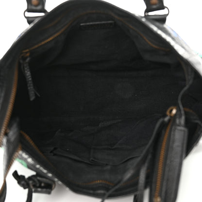 Balenciaga Agneau Graffiti All Over Classic Hardware S City Black Vert Rouge 6 of 12