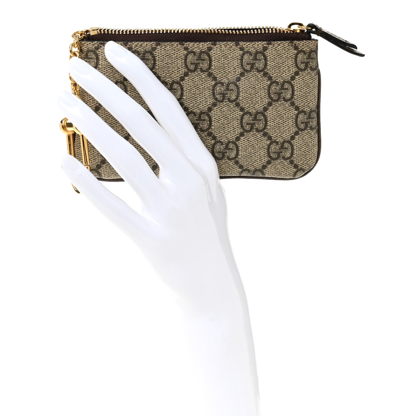 GG Supreme Monogram Key Case Brown