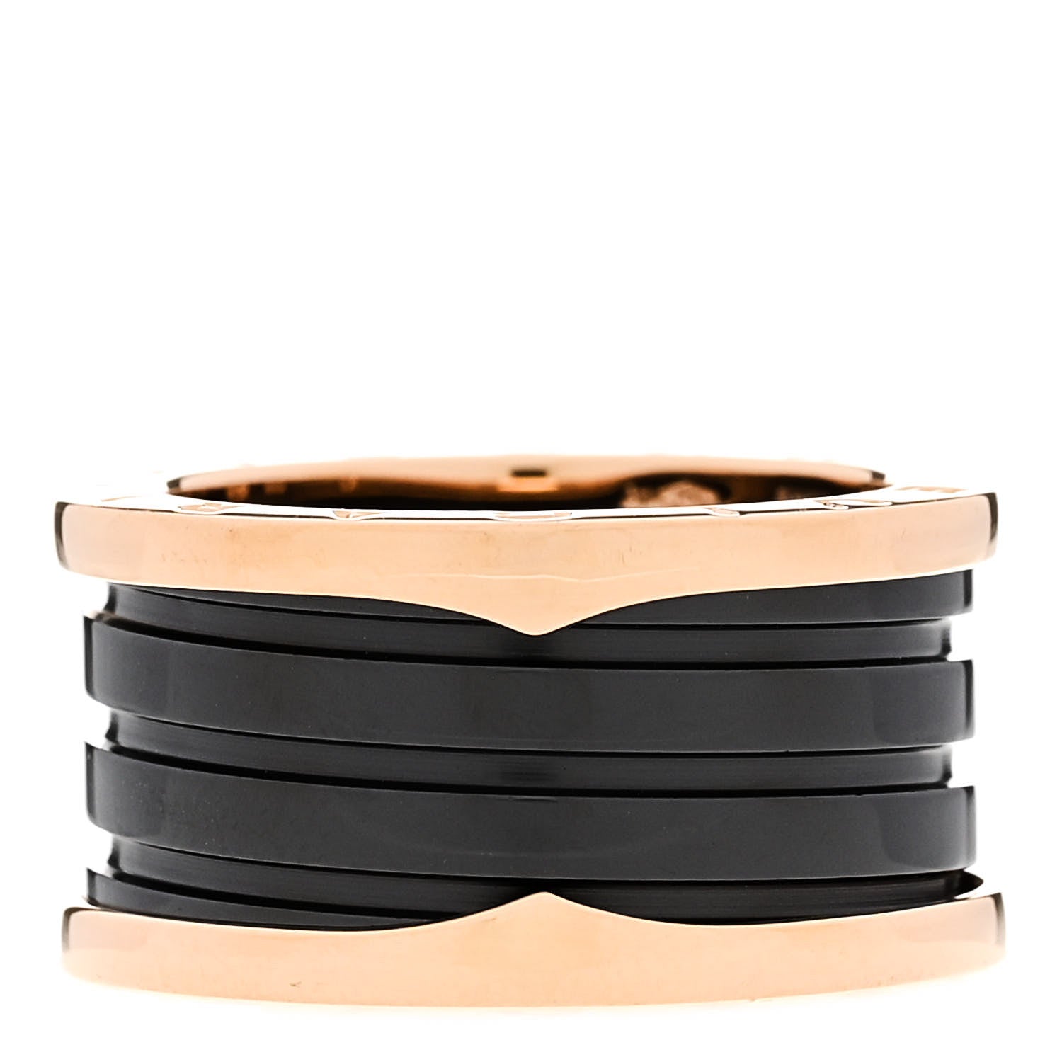 Bulgari 18K Rose Gold Black Ceramic B.Zero1 Four-Band Ring 57 8 1 of 8