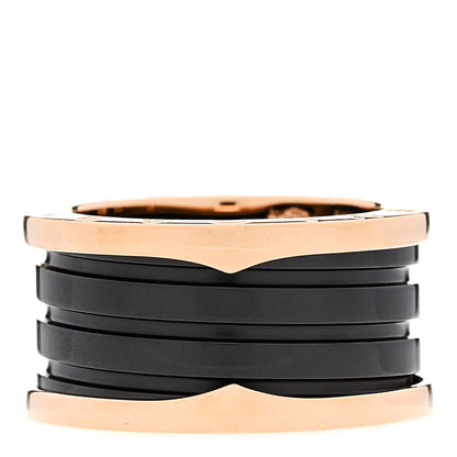Bulgari 18K Rose Gold Black Ceramic B.Zero1 Four-Band Ring 57 8 1 of 8