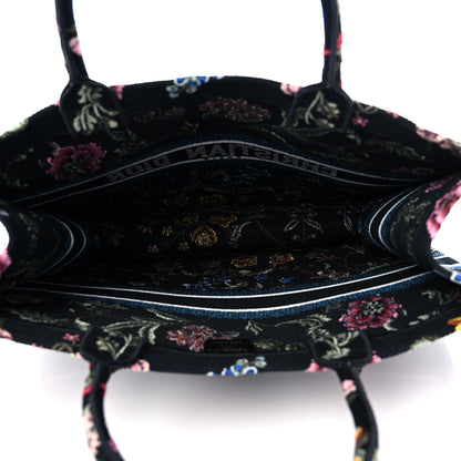 Christian Dior Canvas Embroidered Large Book Tote Black Multicolor 5 of 9