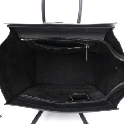 Celine Drummed Calfskin Mini Luggage Black 5 of 15