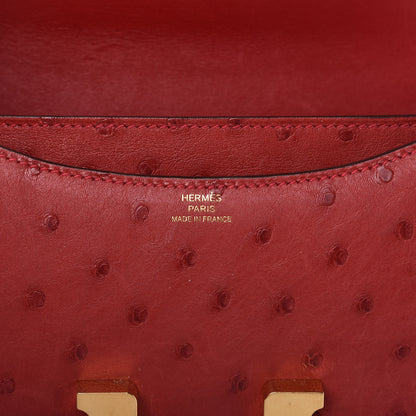Hermes Ostrich Constance 18 Rouge Vif 8 of 10