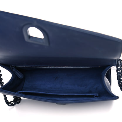 Christian Dior Ultra Matte Calfskin Studded Medium Diorama Flap Bag Blue 5 of 19