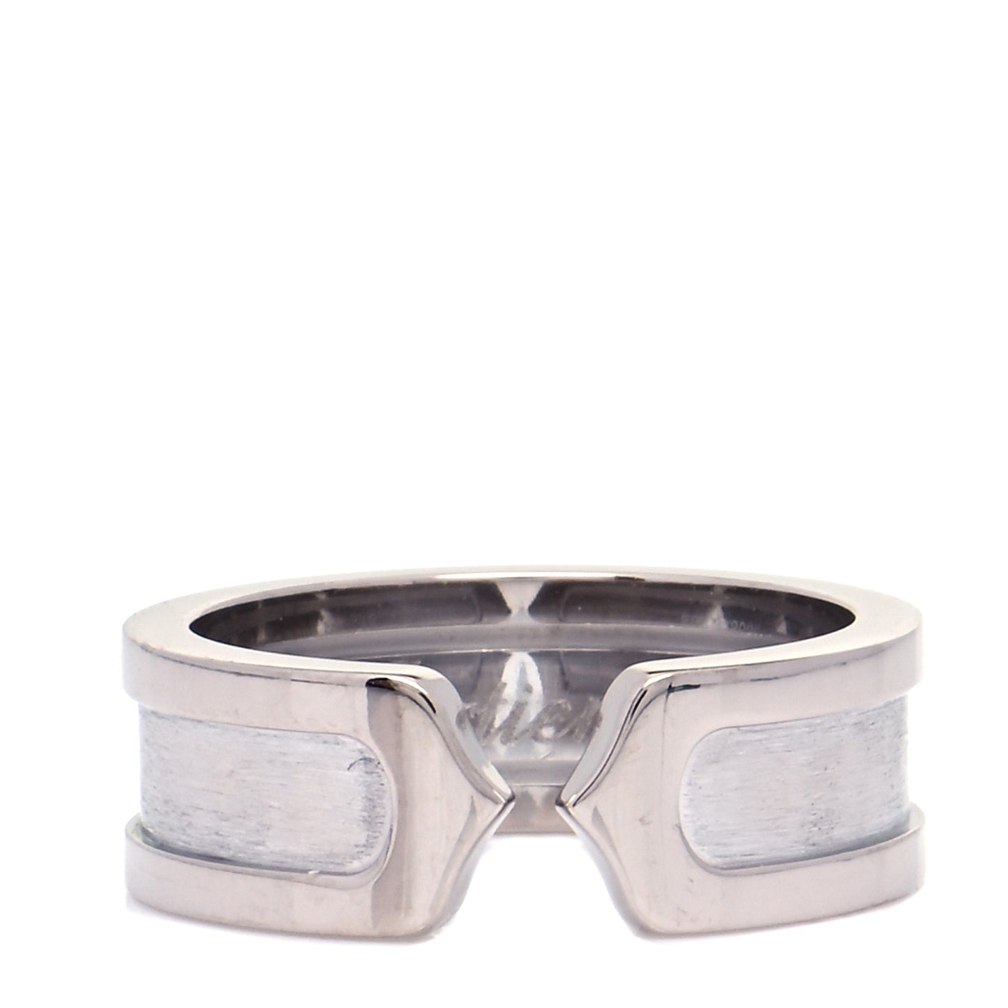18K White Gold 6.5mm C De Cartier Ring 49 4.75