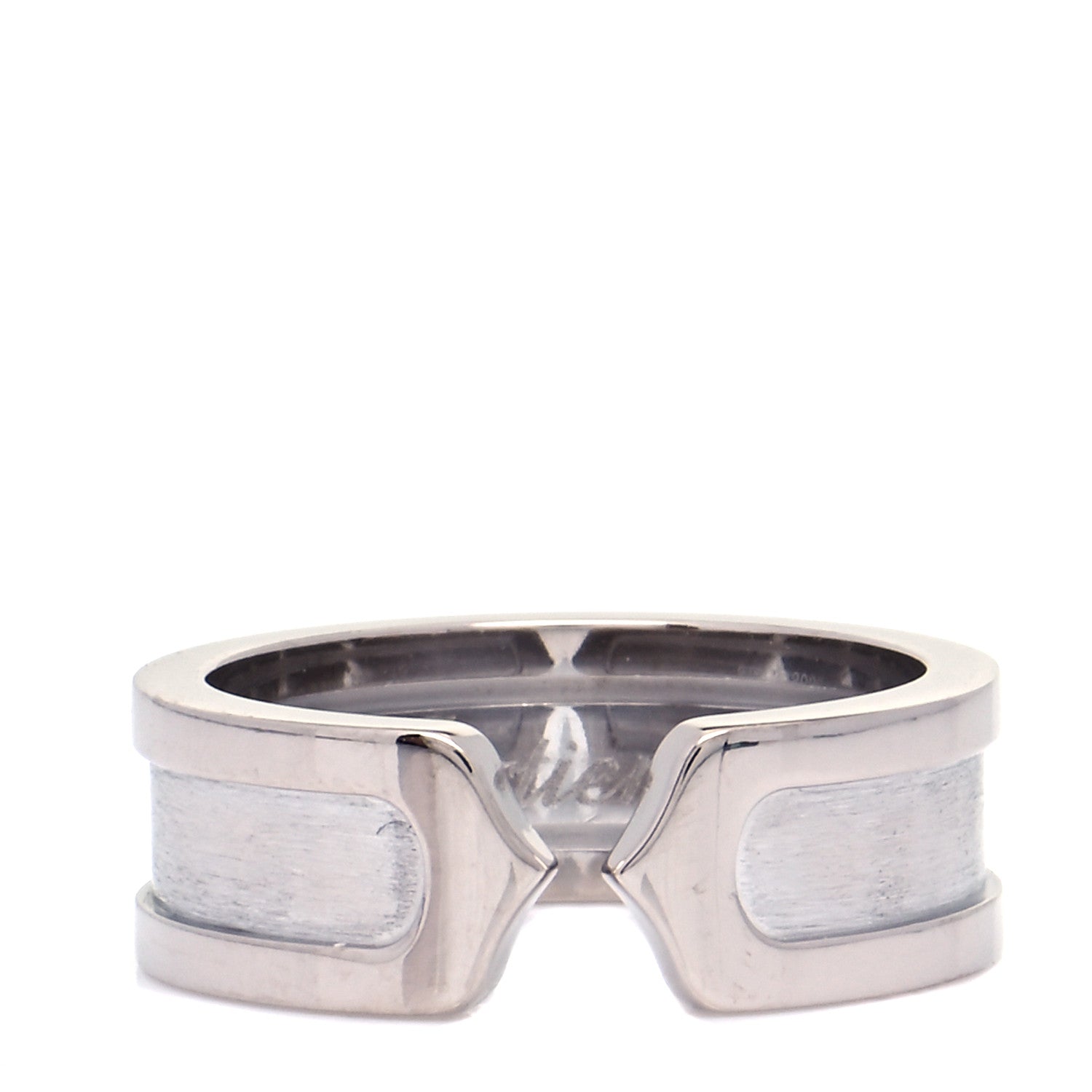 Cartier 18K White Gold 6.5mm C De Cartier Ring 49 4.75 1 of 6