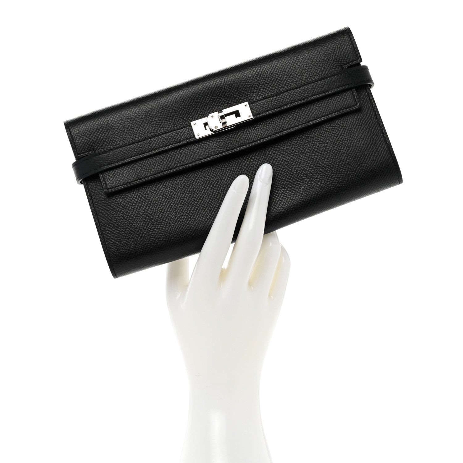 Hermes Epsom Kelly Longue Wallet Black 2 of 8