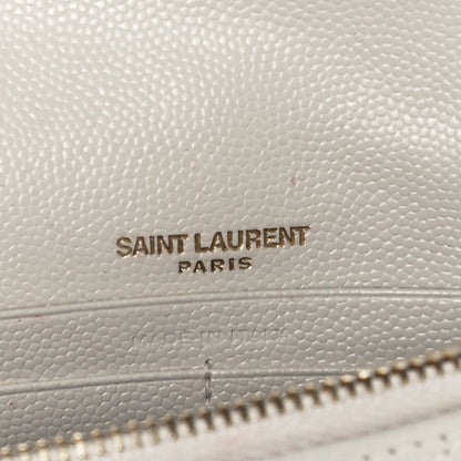 Saint Laurent Grain De Poudre Matelasse Chevron Monogram Envelope Chain Crema Soft 6 of 12