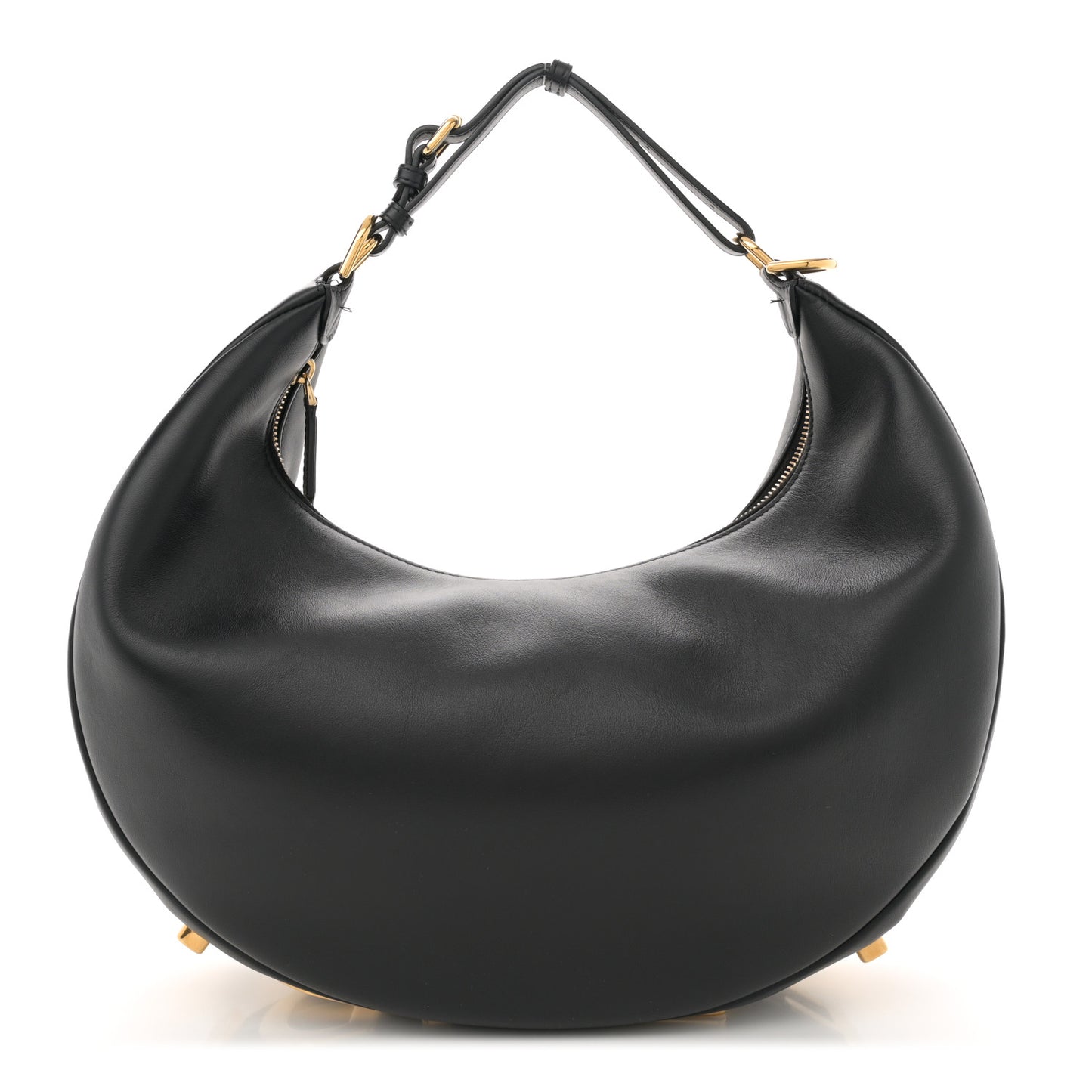 Vitello Grace Matte Medium Fendigraphy Hobo Bag Black