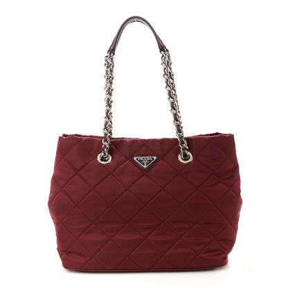 Prada Nylon Tessuto Impuntu Quilted Tote Granato 1 of 11