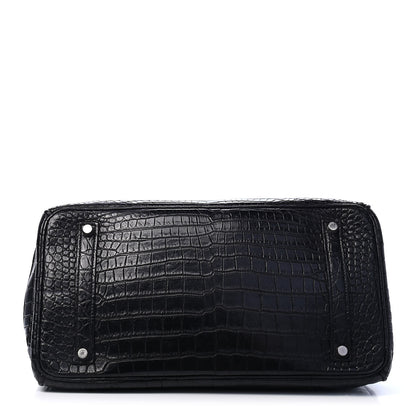Hermes Matte Porosus Crocodile Birkin 35 Black 5 of 31