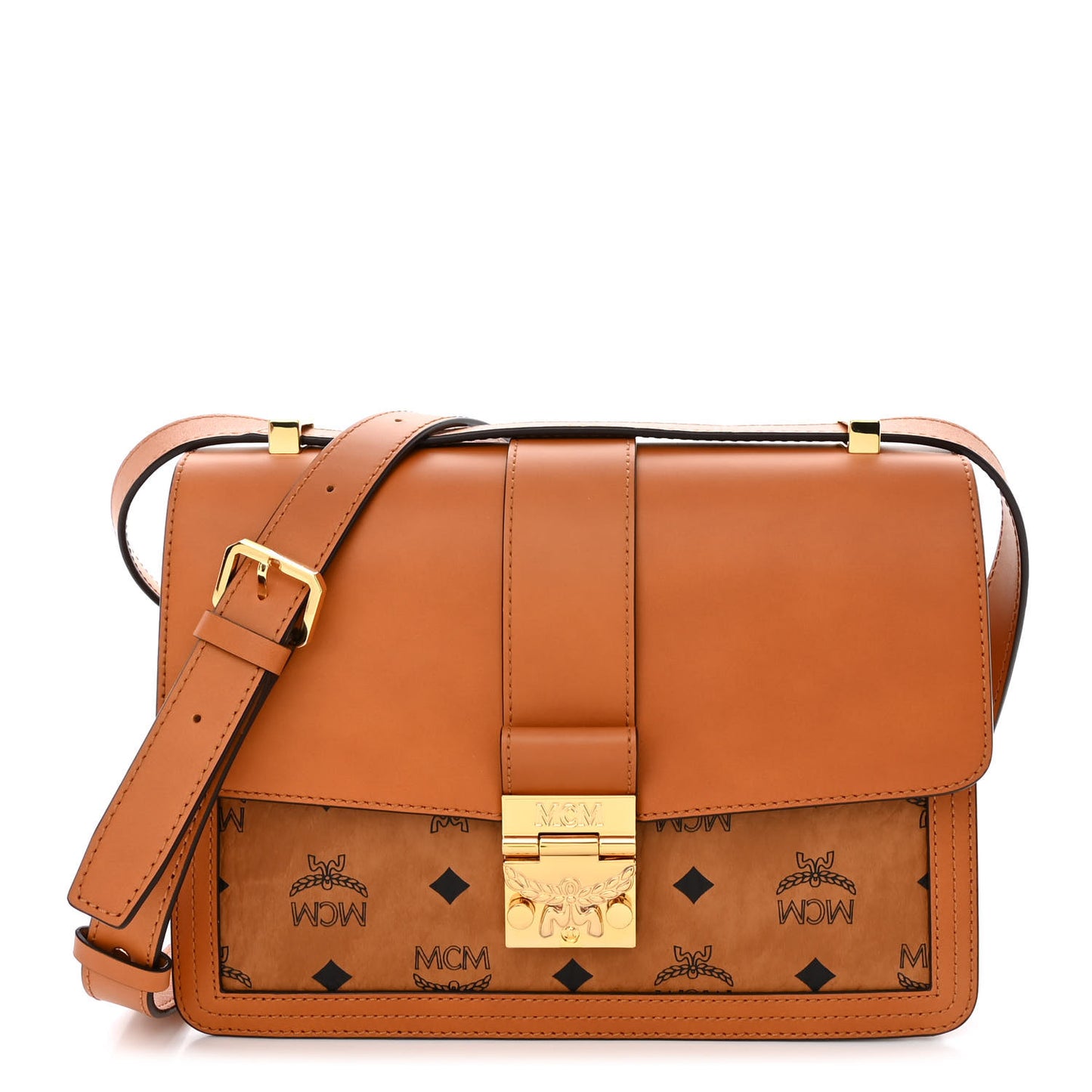 Visetos Medium Tracy Shoulder Bag Cognac