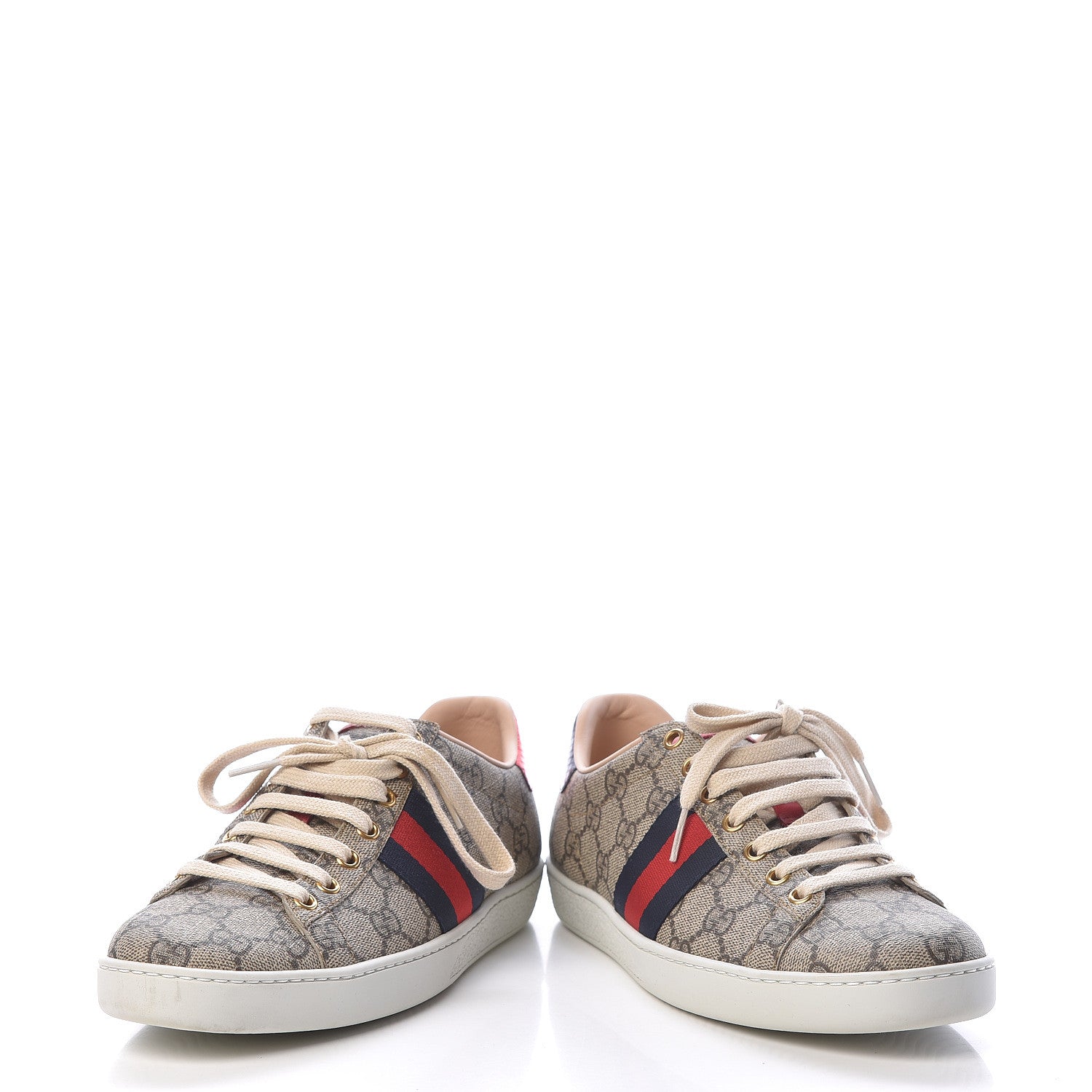 Gucci GG Supreme Monogram Womens Ace Low-Top Sneaker 38 Beige 6 of 11