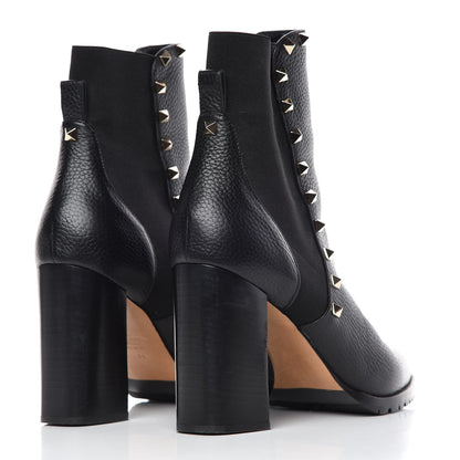 Valentino Garavani Grained Calfskin Rockstud Chelsea 80mm Ankle Boots 41 Black 4 of 7