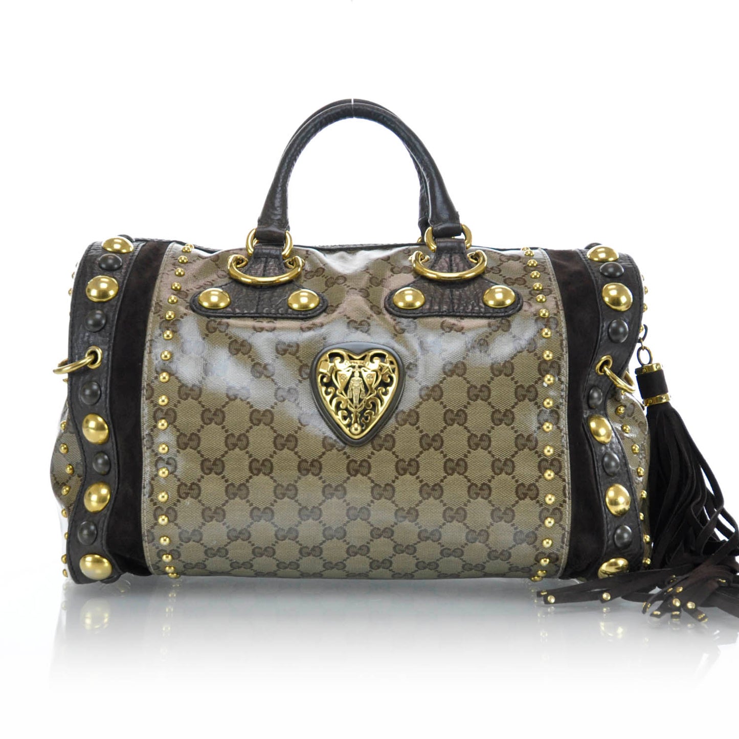 Crystal Monogram Studded Large Babouska Boston