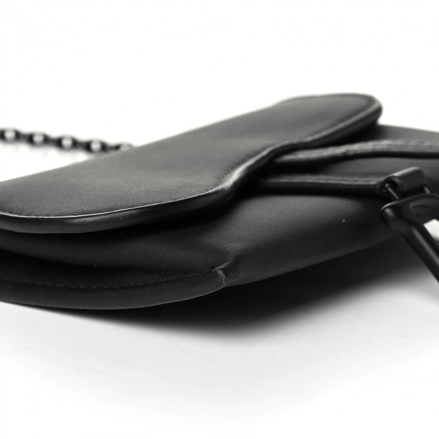 Christian Dior Ultra Matte Calfskin Nano Saddle Chain Pouch Black 5 of 6
