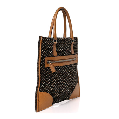 Prada Stuoia Tweed Cinghiale Tote Marrone 3 of 10