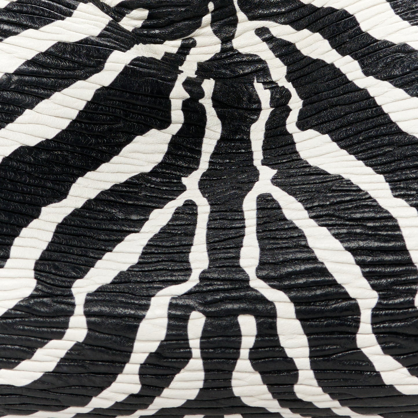 Nappa Zebra Print The Pouch Oversized Clutch White Black