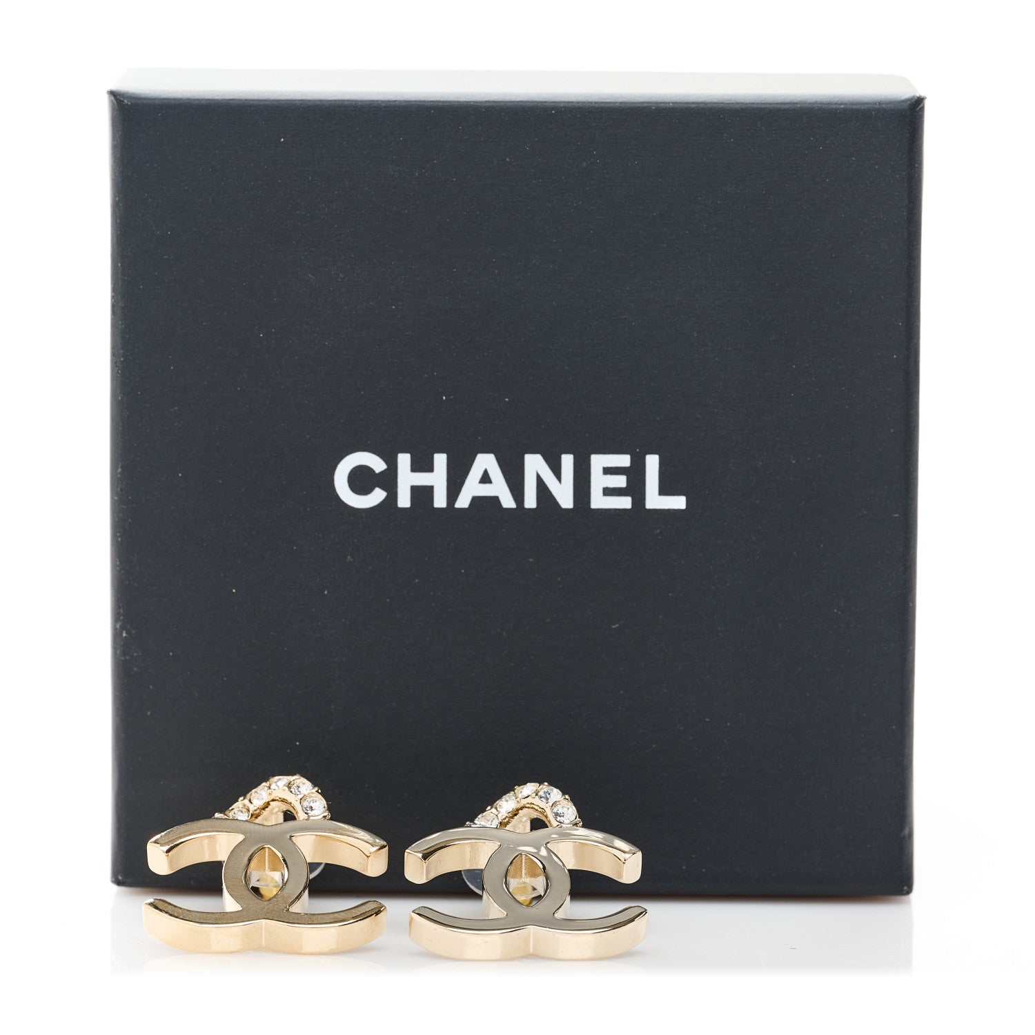 Chanel Crystal CC Earrings Gold 5 of 5